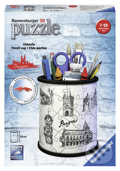 3D puzzle Stojan na tužky - Kresba Prahy, Ravensburger, 2020