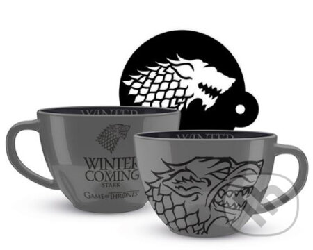 Šedý keramický cappuccino hrnček Game Of Thrones: Stark, , 2019