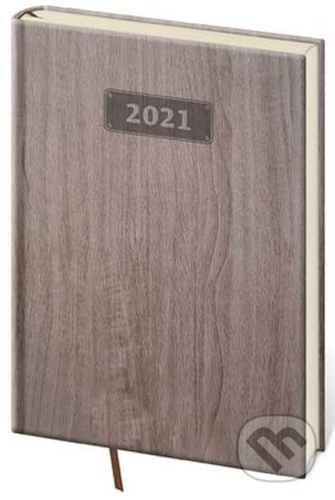 Diář 2021: Wood tmavě hnědá, A5 týdenní, Helma365, 2020