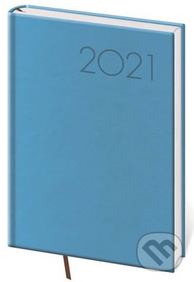 Diář 2021: Print světle modrá, A5 týdenní, Helma365, 2020