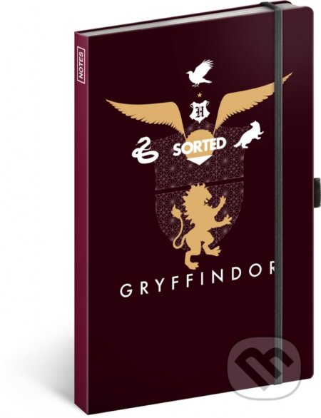 Notes Harry Potter – Gryffindor (linkovaný s gumičkou na uzavření)