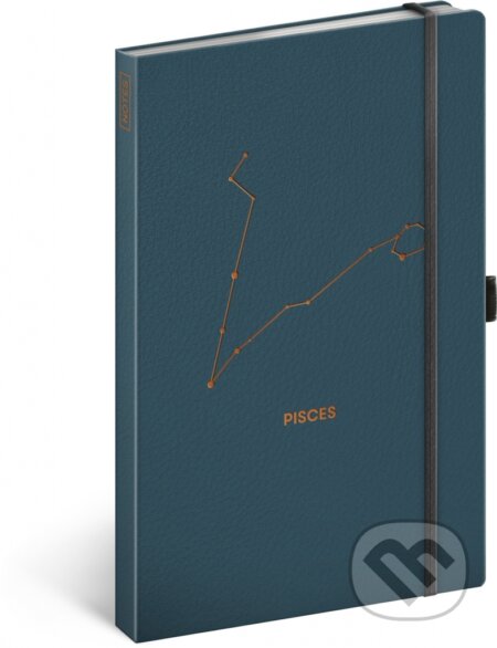 Notes Zvěrokruh - Pisces (Ryby) (linkovaný s gumičkou na uzavření)