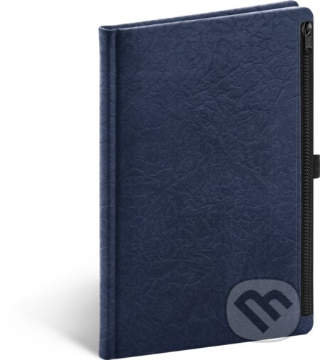 Notes Hardy - modrý (linkovaný s kapsou na zip)