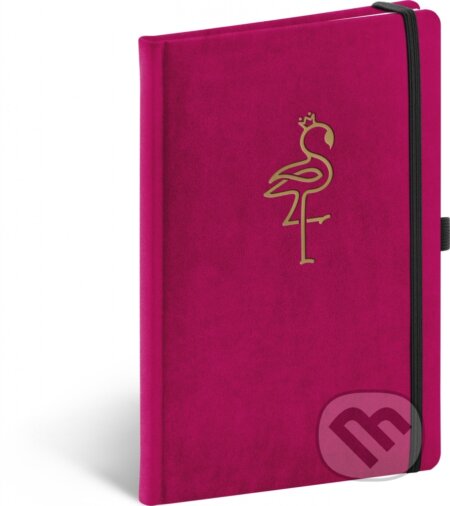 Notes Samet Plameňák (linkovaný s gumičkou na uzavření)