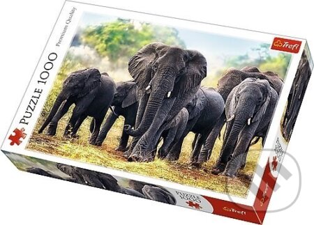 Africké slony - puzzle z kategorie Zvířata