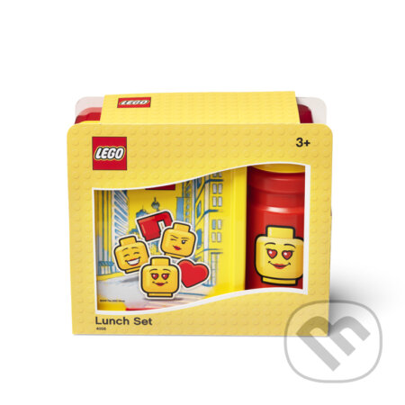 LEGO ICONIC Girl svačinový set (láhev a box) - žlutá/červená, LEGO, 2020