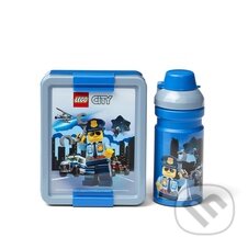 LEGO City svačinový set (láhev a box) - modrá, LEGO, 2020
