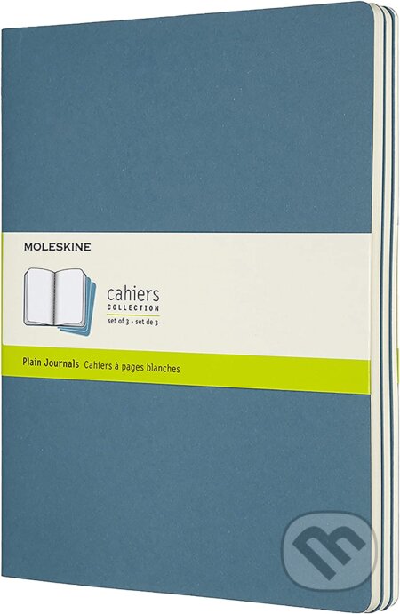 Moleskine - sada 3 zošitov (modré) (veľké, čisté)