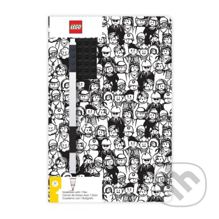LEGO Stationery Zápisník A5 s černým perem - Minifigure Brick, LEGO, 2020