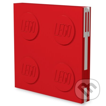 LEGO Zápisník s gelovým perem jako klipem - červený, LEGO, 2020