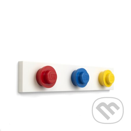 LEGO nástěnný věšák - červená, modrá, žlutá, LEGO, 2020