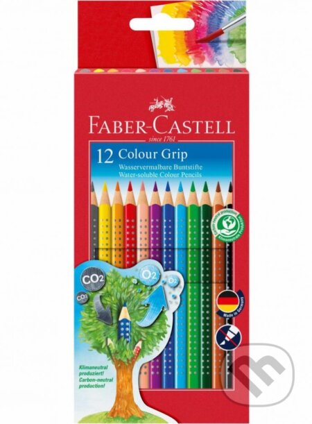 Pastelky akvarelové Colour Grip 12 farebné set, Faber-Castell, 2020