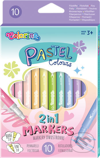 Pastel - oboustranné fixy 10 barev, Colorino, 2020