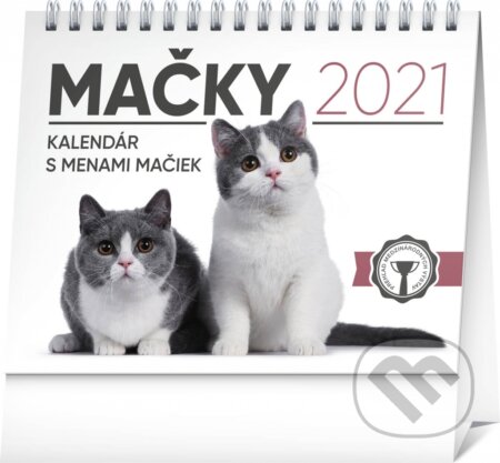 Stolový kalendár Mačky 2021 s menami mačiek, Presco Group, 2020