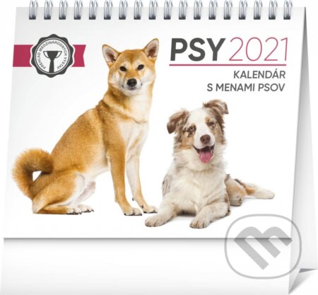 Stolový kalendár Psy 2021 s menami psov, Presco Group, 2020