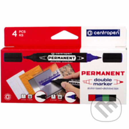 Centropen popisovač 1666 double permanent 4 ks