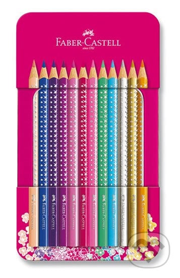 Pastelky Sparkle set 12 farebný-plech, Faber-Castell, 2020