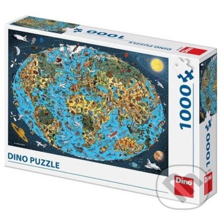 Kreslená mapa světa, Dino, 2020