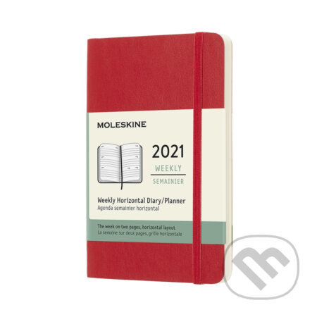 Moleskine - 12-mesačný červený horizontálny diár 2021, Moleskine, 2020
