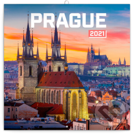 Poznámkový nástěnný kalendář Prague 2021 (Praha), Presco Group, 2020