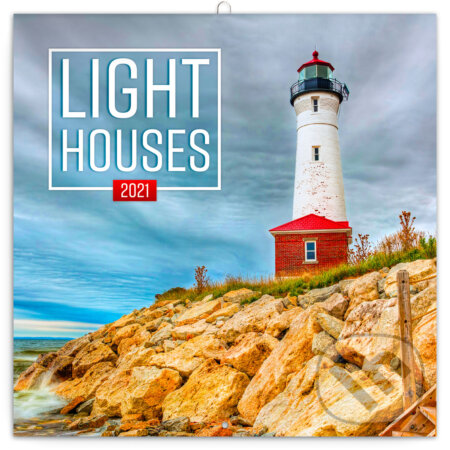Poznámkový nástěnný kalendář Light Houses 2021 (Majáky), Presco Group, 2020