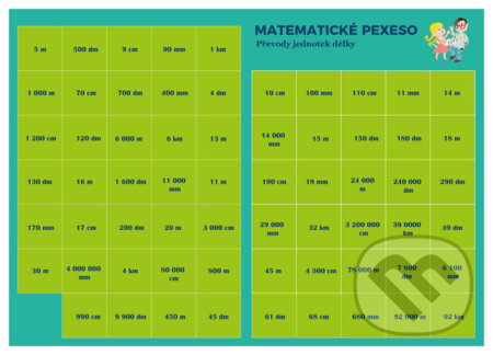 Pexeso: Matematika - Převody jednotek délky - Martin Staněk - hra z kategorie Vzdělávací hry