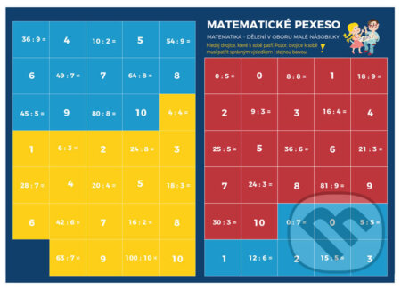 Pexeso: Matematika - Dělení v oboru malé násobilky - hra z kategorie Vzdělávací hry