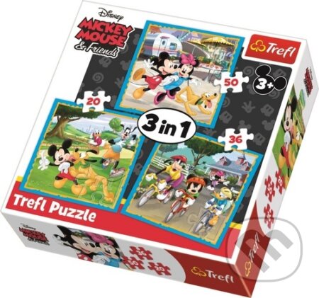 Puzzle Mickey Mouse a přátelé 3v1, Trefl, 2020