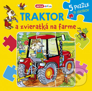 Traktor a zvieratká na farme - knižné puzzle - Pavlína Šamalíková, INFOA, 2020
