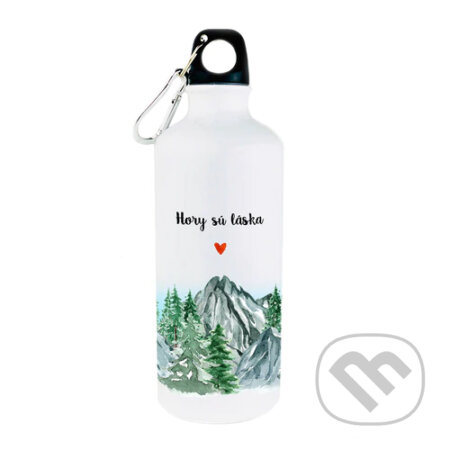Turistická smaltovaná fľaša Hory sú láska
