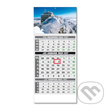 Štandard Eko 3-mesačný nástenný kalendár 2021 s motívom zimnej krajiny, Spektrum grafik, 2020