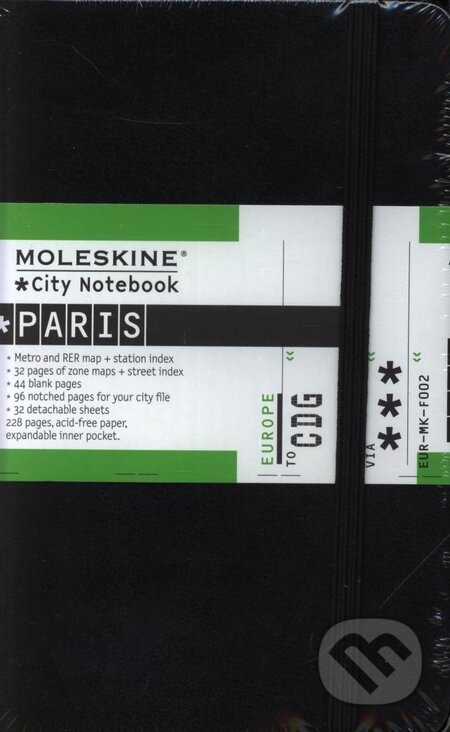 Moleskine CITY - malý zápisník Paris (čierny), Moleskine