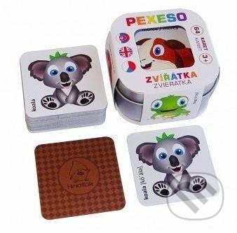 Pexeso Zvířátka: 64 karet v plechové krabičce - 