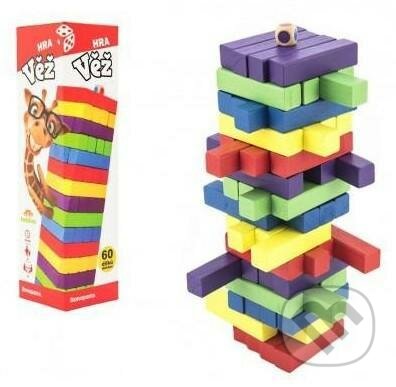 Hra věž dřevěná (60 ks barevných dílků) - hra z kategorie Vzdělávací hry