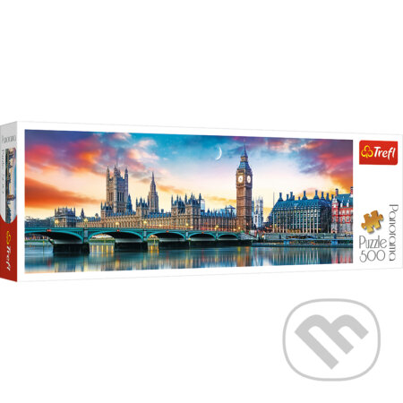 Big Ben a Westminsterský palác, Londýn - Panoramatické - puzzle z kategorie Města a stavby