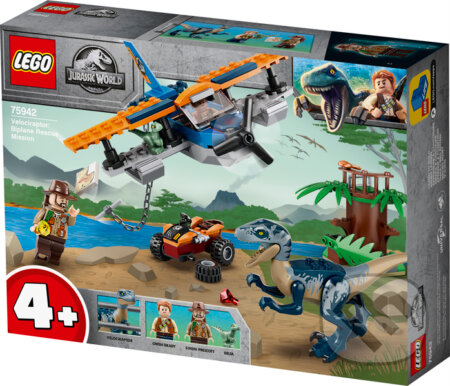 LEGO® Jurassic World 75942 Velociraptor: Záchranná mise s dvouplošníkem, LEGO, 2020