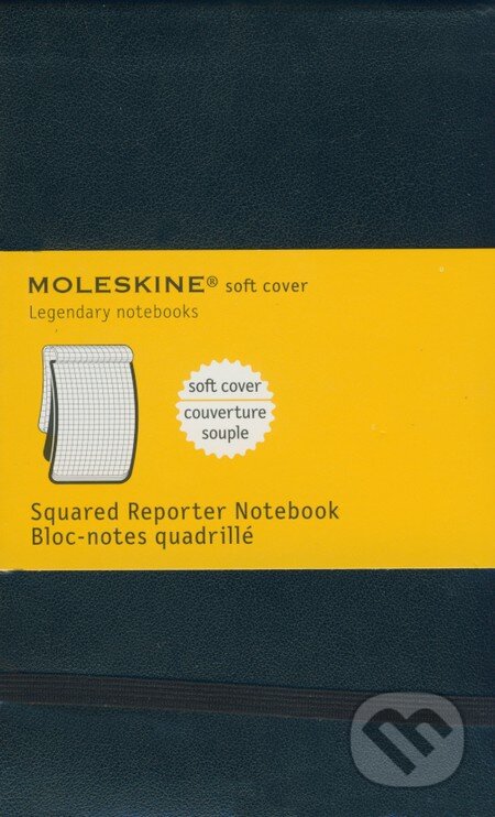 Moleskine - malý štvorčekovaný reportérsky zápisník (čierna mäkká väzba), Moleskine