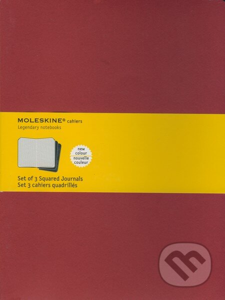 Moleskine - sada 3 veľkých štvorčekovaných zošitov (červená), Moleskine