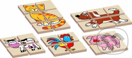 Skládanka zvířátka dřevěná oboustranná - hra z kategorie Stavebnice