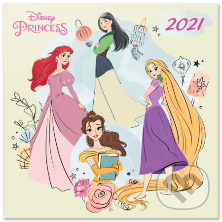 Oficiálny kalendár Disney 2021 s plagátom: Princezny, , 2020