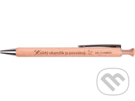 Dřevěná propiska "Každý okamžik je posvátný" - Sri Chinmoy