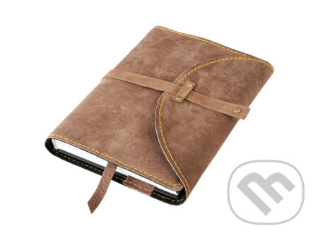 Obal na knihu se sponou s nýty: XL Hnědý semiš
