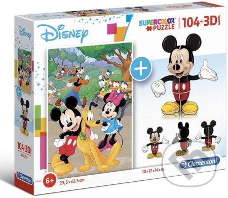 Supercolors Mickey Mous (+ 3D model) - puzzle z kategorie 60 - 300 dílků