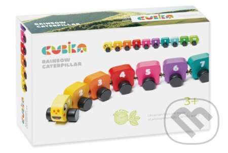 Barevná housenka s čísly (dřevěná hračka s magnety 10 dílů) - hra z kategorie Stavebnice