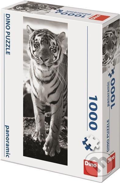 Puzzle panoramatické Černo-bílý tygr, Dino, 2020