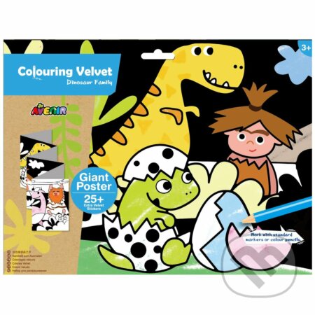 Sametové omalovánky MAXI - Dinosauři - hra z kategorie Vzdělávací hry