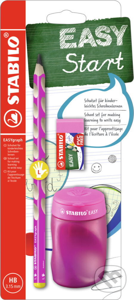 STABILO EASYgraph v ružovej farbe L (Školský set pre ľavákov)