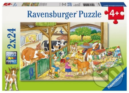 Puzzle den na farmě 2x24 dílků