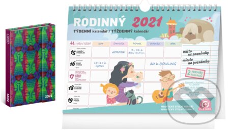Rodinný kalendár 2021 + darček Týždenný magnetický diár Buddha 2021, Presco Group, 2020