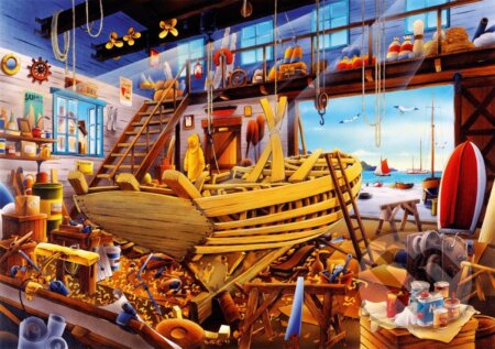 Boat Yard - puzzle z kategorie Umělecké